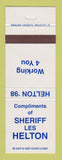 Matchbook Cover - Les Helton Sheriff 1998