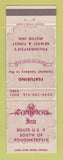 Matchbook Cover - Camelot Inn Poughkeepsie NY
