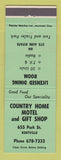 Matchbook Cover - Country Home Motel Gift Shop Kentville NS? GREEN
