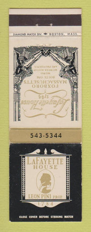 Matchbook Cover - Lafayette House Foxboro MA
