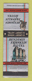 Matchbook Cover - Benjamin Franklin Hotel Philadelphia PA