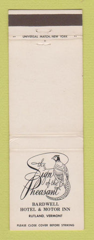 Matchbook Cover - Sign of the Pheasant Bardwell Hotel Rutland VT