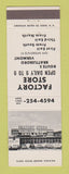 Matchbook Cover - Factory Store Purses Gifts Brattleboro VT