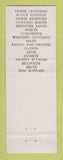 Matchbook Cover - Wolf's Harness Shop Chagrin Falls OH Saddles