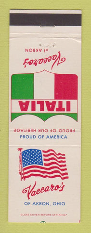 Matchbook Cover - Vaccaro's Italian Restaurant Akron OH