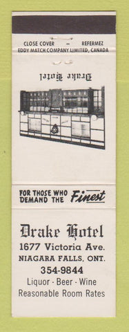 Matchbook Cover - Drake Hotel Niagara Falls ON