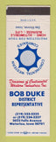 Matchbook Cover - Bob Duke Continental Western Insurance Waterloo IA