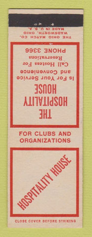 Matchbook Cover - Hospitality House Cheyenne WY Light Fuel Power