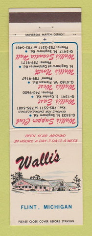 Matchbook Cover - Walli's Restaurant Flint MI