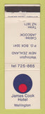 Matchbook Cover - James Cook Hotel Wellington New Zealand