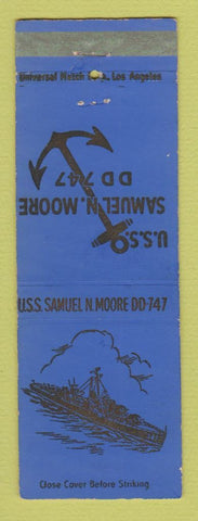 Matchbook Cover - USS Samuel Moore Navy WEAR