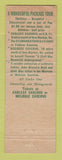 Matchbook Cover - Melrose Civil War Museum Caverns New Market VA