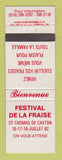 Matchbook Cover - Festival De La Fraise St Thomas De Caxton QC