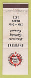 Matchbook Cover - Interstate Sporting Carnival 1972 Brisbane Australia WEAR