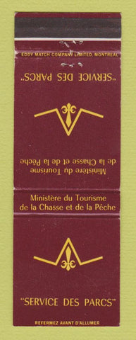 Matchbook Cover - Ministere du Tourisme de la Chasse et de la Peche QC