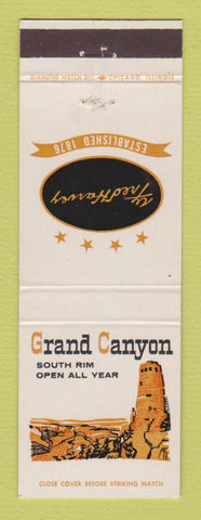 Matchbook Cover - Grand Canyon National Park AZ Fred Harvey