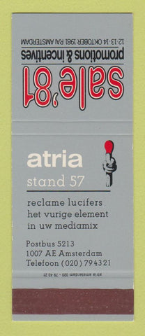 Matchbook Cover - Sale 81 Promotions Amsterdam 1981 SAMPLE 30 Strike