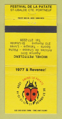Matchbook Cover - Festival De LA Patate St Ubalde QC Michel Petitclerc 30 Strike
