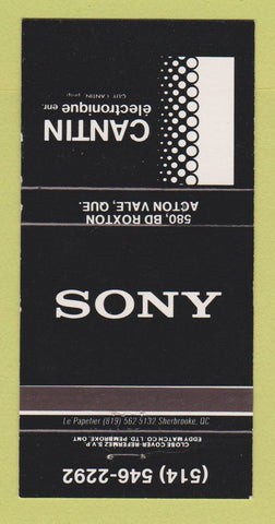 Matchbook Cover - Cantin Electronics Sony Acton Vale QC 30 Strike