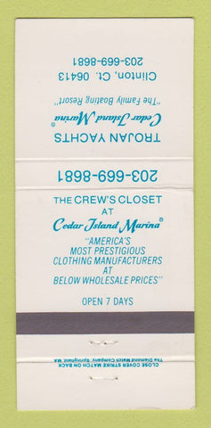Matchbook Cover - Cedar Island Marina Trojan Yachts Clinton CT 30 Strike