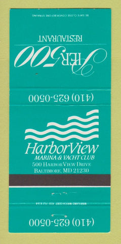 Matchbook Cover - Harbor View Marina Yacht Club Baltimore MD 30 Strike