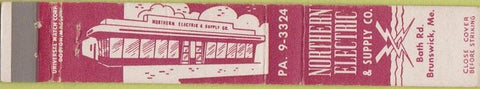 Matchbook Cover - Northern Electric Supply Brunswick ME 10 Strike