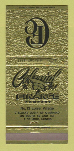 Matchbook Cover - Colonial Finance East St Louis IL 30 Strike