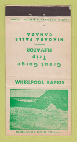 Matchbook Cover - Whirlpool Rapids Niagara Falls ON 30 Strike