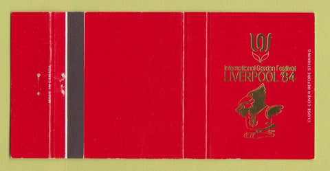 Matchbook Cover - Liverpool Garden Festival 1984 UK RED 30 Strike