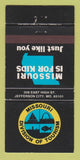 Matchbook Cover - Missouri Division of Tourism Jefferson City MO 30 Strike