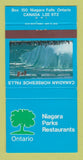 Matchbook Cover - Niagara Parks Restaurants ON Niagara Falls  30 Strike