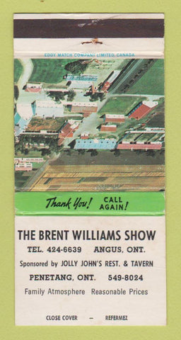 Matchbook Cover - Brent Williams Show Angus ON Petetang Radio? WEAR 30 Strike