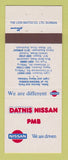 Matchbook Cover - Datnis Nissan South Africa