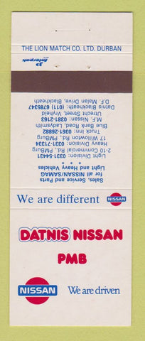 Matchbook Cover - Datnis Nissan South Africa