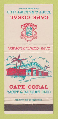 Matchbook Cover - Cape Coral Yacht Racquet Club FL 30 Strike