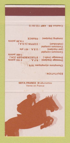 Matchbook Cover - Seita France Olympics 1976 Steeplechase SAMPLE 30 Strike