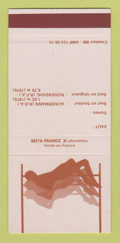 Matchbook Cover - Seita France Olympics 1976 High Jump SAMPLE 30 Strike