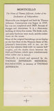 Matchbook Cover - Monticello Home of Thomas Jefferson Charlottesville 30 Strike
