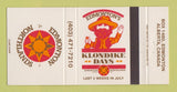 Matchbook Cover - Edmonton AB Northlands Klondike Days 30 Strike