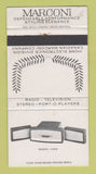 Matchbook Cover - Marconi Radio TV Stereo Model 1050 Canada WEAR 30 Strike