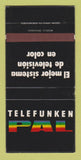 Matchbook Cover - Telefunken Pal Color TV Spain SAMPLE 30 Strike