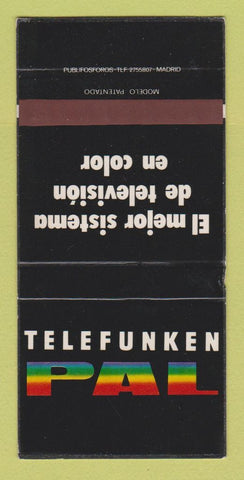Matchbook Cover - Telefunken Pal Color TV Spain SAMPLE 30 Strike