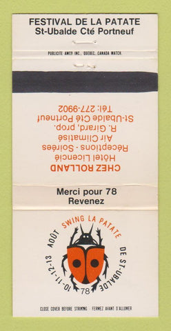 Matchbook Cover - Festival De LA Patate St Ubalde QC Chez Rolland WEAR 30 Strike