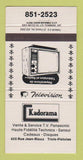 Matchbook Cover - Kadorama TV Panasonic Trois Pistoles QC 30 Strike