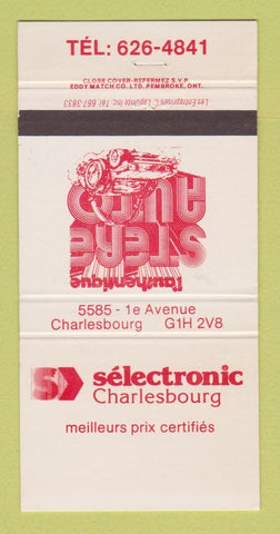 Matchbook Cover - Selectronic Charlesbourg QC Electronics Stereo 30 Strike