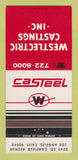 Matchbook Cover - Westlectric Castings Los Angeles CA 30 Strike