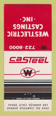 Matchbook Cover - Westlectric Castings Los Angeles CA 30 Strike