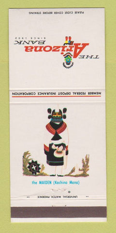Matchbook Cover - Arizona Bank Maiden Kachina Mana AZ 30 Strike