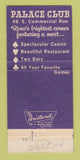 Matchbook Cover - Palace Club Casino Reno NV 30 Strike