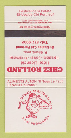Matchbook Cover - Festival De LA Patate St Ubalde QC Chez Rolland 30 Strike
